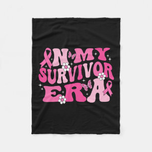 In My Survivor Era Pink Ribbon Breast Cancer  Fleece Blanket