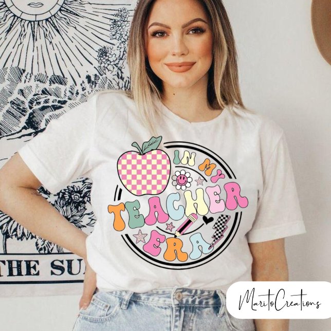 In My Teacher Era Floral, Retro Teacher's T-Shirt (Creator Uploaded)