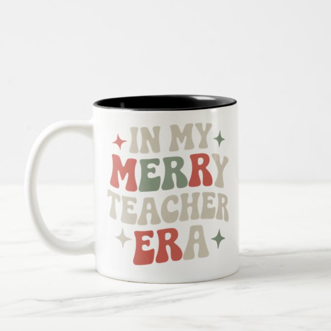 In My Teacher Era Preschool Teacher Life Gift Two-Tone Coffee Mug (Left)