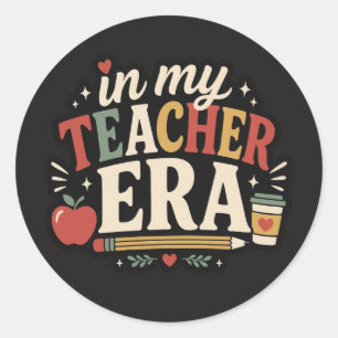 In My Teacher Era Retro Teacher Classic Round Sticker