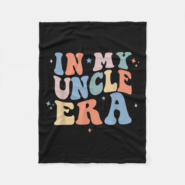 In My Uncle Era Retro Groovy Father's Day  Fleece Blanket (Front)