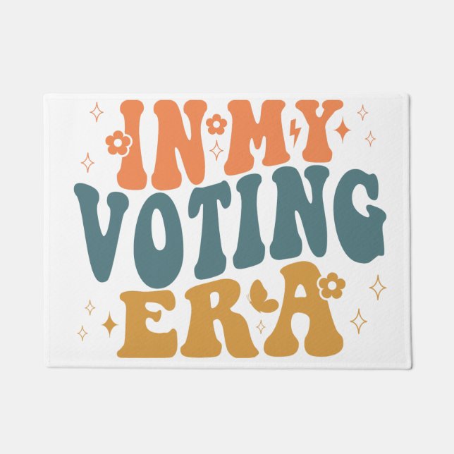 In My Voting Era Retro Wavy Doormat (Front)