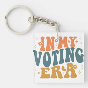 In My Voting Era Retro Wavy Keychain