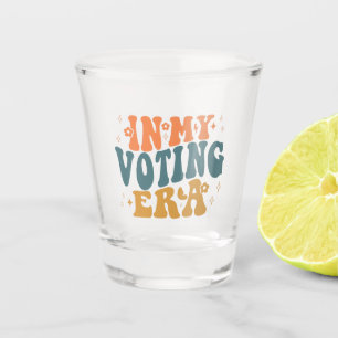 In My Voting Era Retro Wavy Shot Glass