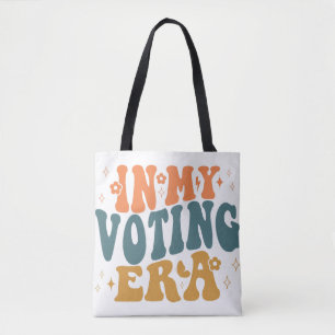 In My Voting Era Retro Wavy Tote Bag