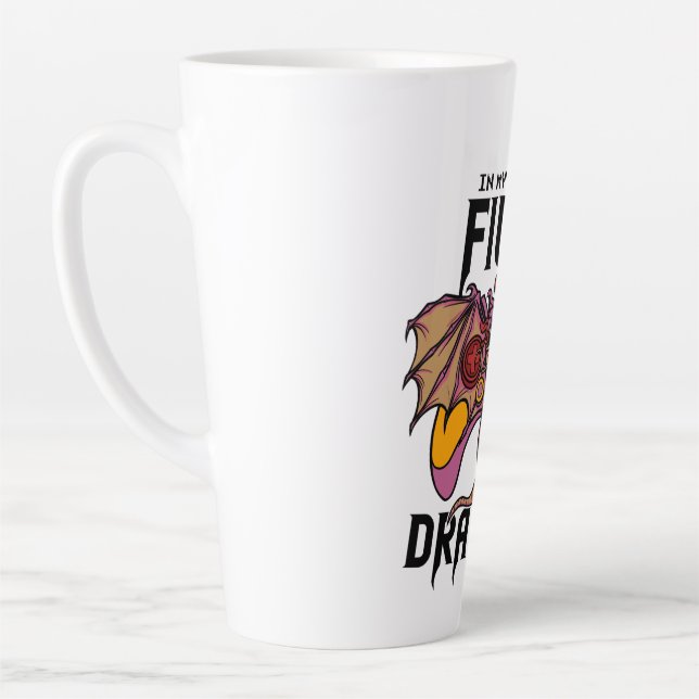 In My World I Fight Dragons Latte Mug (Left)