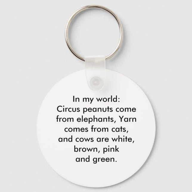 In my world: Yarn comes from cats... Keychain (Front)