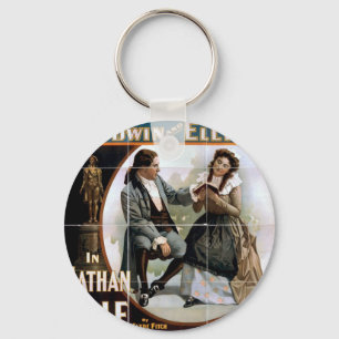 In Nathan Hale, by 'Clyde Fitch' Vintage Theatre Keychain