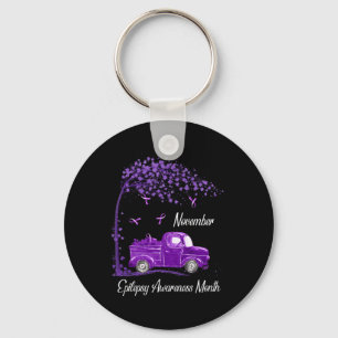 In November Epilepsy Awareness Month for women men Keychain