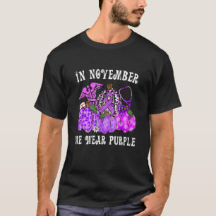 In November Family We Wear Purple Pumpkin Epilepsy T-Shirt
