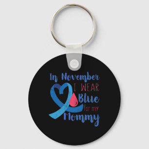 In November T1d Awareness Ribbon Blue For Mommy Di Keychain