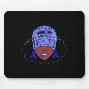 In November We Wear Blue Black Girl Diabetes Aware Mouse Pad