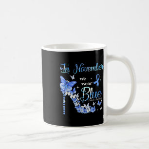 In November We Wear Blue Butterflies Diabetes Awar Coffee Mug