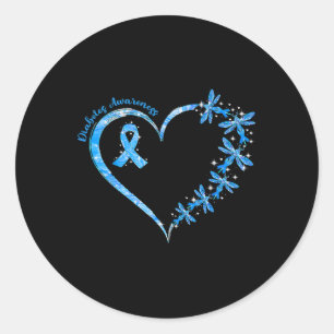 In November We Wear Blue Cure Diabetes Awareness L Classic Round Sticker