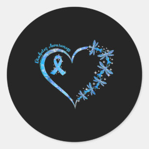 In November We Wear Blue Cure Diabetes Awareness L Classic Round Sticker