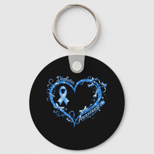 In November We Wear Blue Cure Diabetes Awareness L Keychain