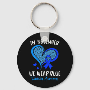 In November we Wear Blue Cure Diabetes Awareness L Keychain