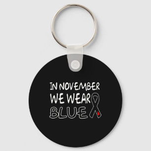 In November We Wear Blue Diabetes Awareness 2 Keychain