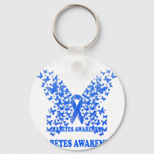 in november we wear blue diabetes awareness blue r keychain