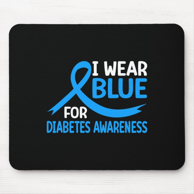 In November We Wear Blue Diabetes Awareness Blue R Mouse Pad (Front)