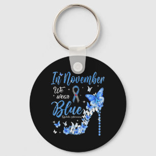In November We Wear Blue Diabetes Awareness Butter Keychain