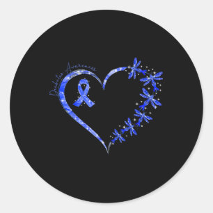 In November We Wear Blue Diabetes Awareness Dragon Classic Round Sticker