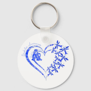 In November We Wear Blue Diabetes Awareness Dragon Keychain