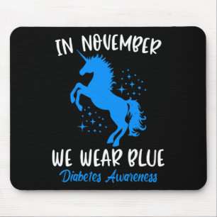 In November We Wear Blue Diabetes Awareness Fun Un Mouse Pad