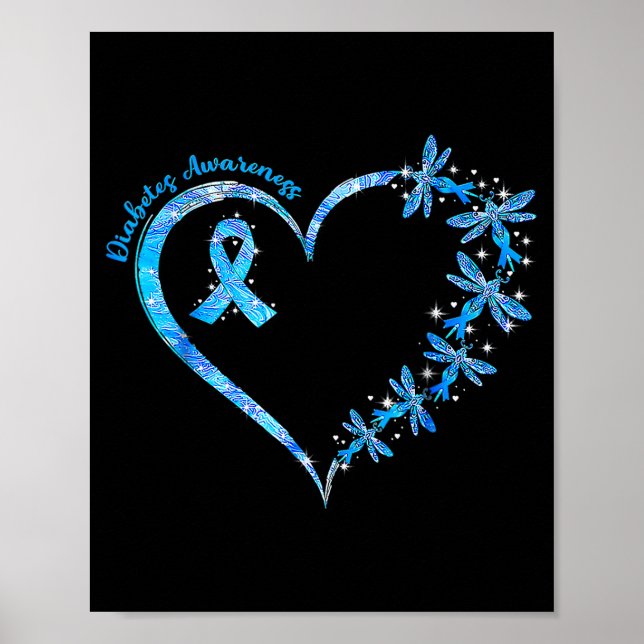 In November We Wear Blue Diabetes Awareness Love  Poster (Front)