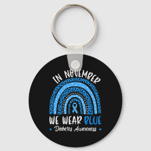In November we Wear Blue Diabetes Awareness Rainbo Keychain