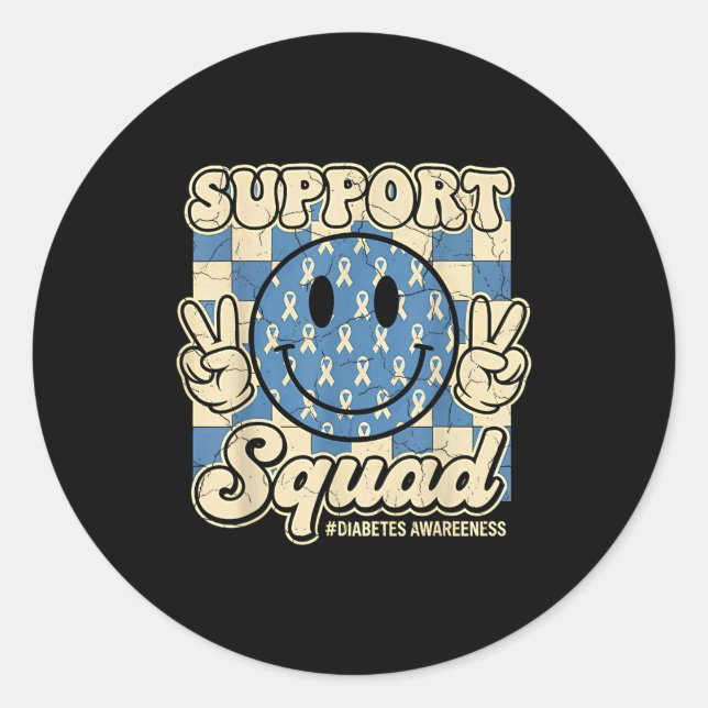 In November We Wear Blue Diabetes Awareness Suprt  Classic Round Sticker (Front)