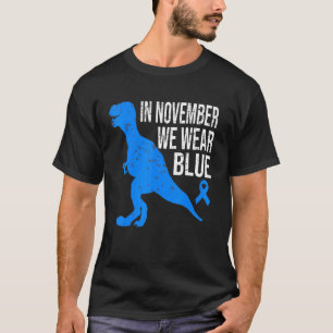 In November We Wear Blue Diabetes Trex Dino Kids T T-Shirt
