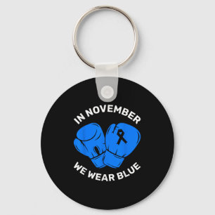 In November We Wear Blue Diabetes Type 1 Awareness Keychain