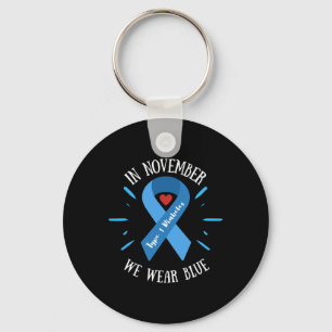 In November We Wear Blue Diabetes Warrior Awarenes Keychain