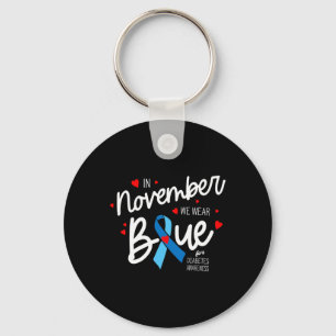 In November We Wear Blue Diabetic Warrior Diabetes Keychain