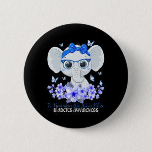 In November We Wear Blue Elephant T1d Diabetes Awa 2 Inch Round Button