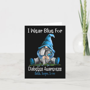 In November We Wear Blue Gnome Diabetes Awareness Card