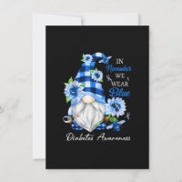 In November We Wear Blue Gnome Diabetes Awareness