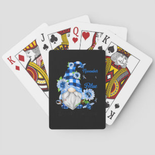 In November We Wear Blue Gnome Diabetes Awareness. Playing Cards