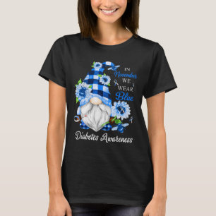 In November We Wear Blue Gnomes Diabetes Awareness T-Shirt