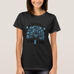 In November We Wear Blue Leopard Rainbow Diabetes T-Shirt