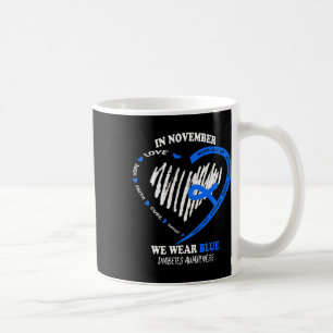 In November We Wear Blue Messy Bun Diabetes Awaren Coffee Mug