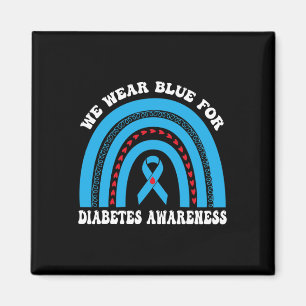 In November We Wear Blue Rainbow Diabetes Awarenes Magnet