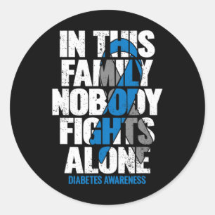 In November We Wear Blue T1d T2d Diabetic Diabetes Classic Round Sticker