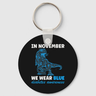 In November We Wear Blue T-rex Keychain