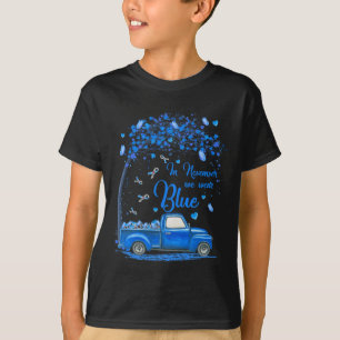 In November We Wear Blue Truck Butterfly Diabetes T-Shirt