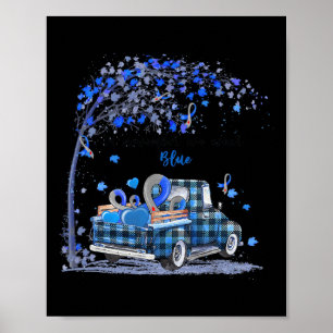 In november we wear blue truck diabetes awareness  poster