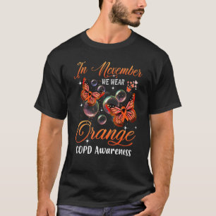 In November We Wear Orange Butterfly Copd Awarenes T-Shirt