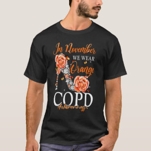 In November We Wear Orange Butterfly Copd Awarenes T-Shirt