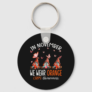 In November We Wear Orange Crps Awareness Gnomes Keychain